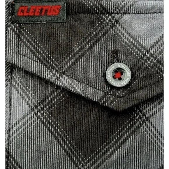 Dixxon CLEETUS McFARLAND FLANNEL Hell Yeah Brother Buttons Men's 2X NWT Black - Picture 8 of 8